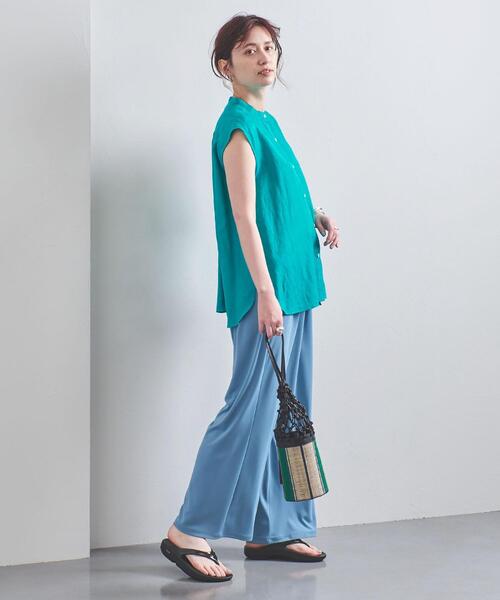 UNITED ARROWS(ユナイテッドアローズ)の「UWCC CE/LINEN ノースリーブ シャツ◆(シャツ/ブラウス・レディース・オリーブ/ターコイズブルー/ナチュラル・FREE)」の11枚目の写真