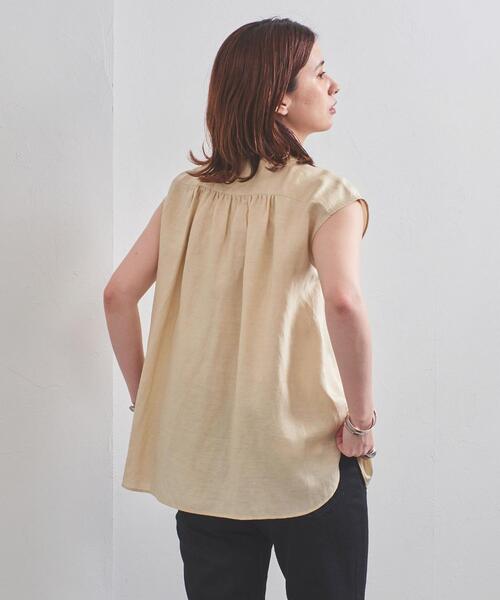 UNITED ARROWS(ユナイテッドアローズ)の「UWCC CE/LINEN ノースリーブ シャツ◆(シャツ/ブラウス・レディース・オリーブ/ターコイズブルー/ナチュラル・FREE)」の12枚目の写真