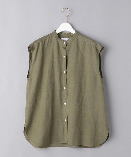 UNITED ARROWS(ユナイテッドアローズ)の「UWCC CE/LINEN ノースリーブ シャツ◆(シャツ/ブラウス・レディース・オリーブ/ターコイズブルー/ナチュラル・FREE)」の20枚目の写真