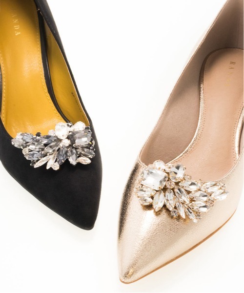 RANDA（ランダ）の「ビジューシューズクリップ/2個1組（シューケア用品・レディース・ブラック/シルバー・FREE）」の2枚目の写真