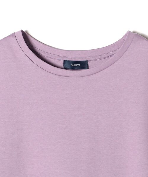 SHIPS(シップス)の「ALBINIクルーネックフレンチスリーブプルオーバー◆(Tシャツ/カットソー・レディース・ホワイト/ブラック/パープル/グリーン・ONE SIZE)」の5枚目の写真