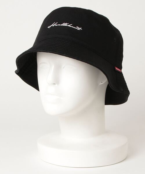 Healthknit(ヘルスニット)の「【Healthknit】ロゴ刺繍バケットハット ※291-4092(キャップ・メンズ・ブラック/ベージュ/グレー/ホワイト/その他1/ブルー/グリーン・FREE)」の2枚目の写真