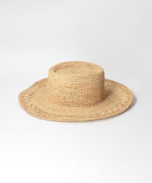 green label relaxing（グリーンレーベルリラクシング）の「CFC ラフィア レース ブリムハット（ハット・レディース・ナチュラル・FREE）」の2枚目の写真