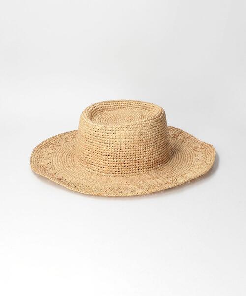 green label relaxing（グリーンレーベルリラクシング）の「CFC ラフィア レース ブリムハット（ハット・レディース・ナチュラル・FREE）」の3枚目の写真