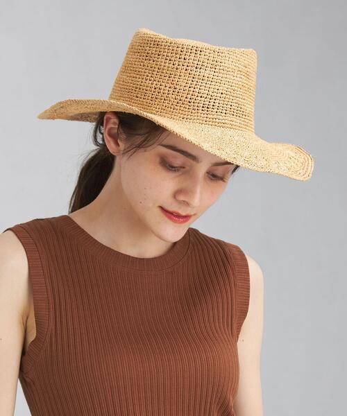 green label relaxing（グリーンレーベルリラクシング）の「CFC ラフィア レース ブリムハット（ハット・レディース・ナチュラル・FREE）」の20枚目の写真