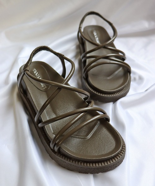 LibertyDoll（リバティードール）の「[軽量]厚底コードプラットフォームサンダル（サンダル・レディース・ブラック/ベージュ/カーキ・LL/S/M/L）」の3枚目の写真