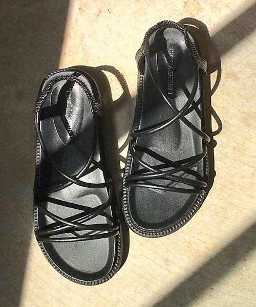 LibertyDoll（リバティードール）の「[軽量]厚底コードプラットフォームサンダル（サンダル・レディース・ブラック/ベージュ/カーキ・LL/S/M/L）」の4枚目の写真