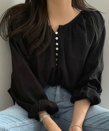 Girly Doll | ボタンデザインエアリーブラウス(シャツ/ブラウス)