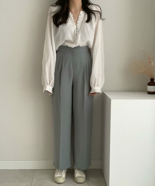 Girly Doll(ガーリードール)の「ボタンデザインエアリーブラウス(シャツ/ブラウス・レディース・ホワイト/ブラック/ブルー/グレー/ピンク・FREE)」の15枚目の写真