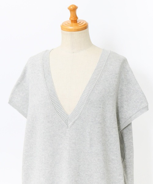 AS KNOW AS de base（アズノゥアズドゥバズ）の「八の字でＯＫロングベスト（ベスト・レディース・ブラック/アッシュグレー/ミント/ピンクベージュ・FREE）」の8枚目の写真