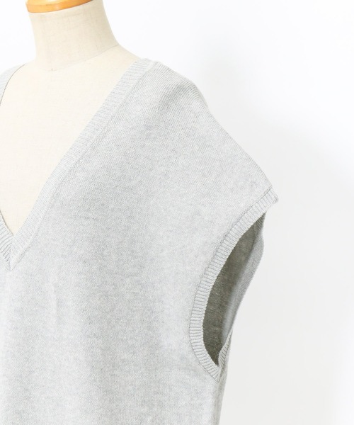 AS KNOW AS de base（アズノゥアズドゥバズ）の「八の字でＯＫロングベスト（ベスト・レディース・ブラック/アッシュグレー/ミント/ピンクベージュ・FREE）」の9枚目の写真