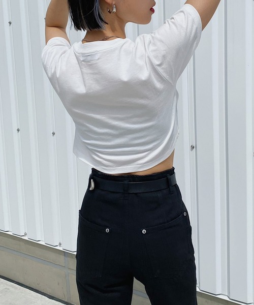 PAGEBOY（ページボーイ）の「WEB限定アイテム / ショートTシャツ（Tシャツ/カットソー・レディース・ブラック/レッド/オフホワイト/ブルー/ゼブラ/ネイビー/グリーン・FREE）」の18枚目の写真