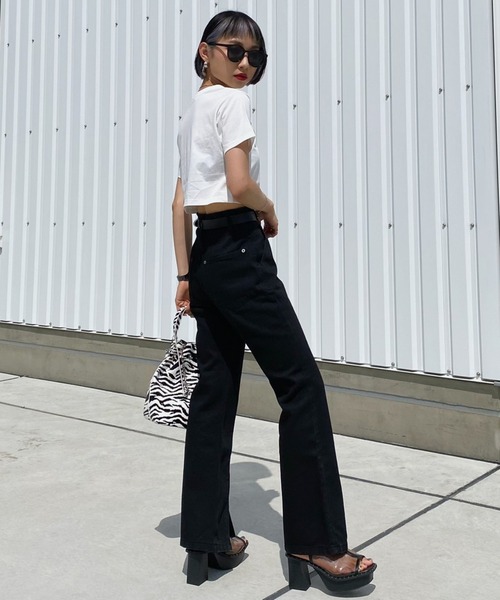 PAGEBOY（ページボーイ）の「WEB限定アイテム / ショートTシャツ（Tシャツ/カットソー・レディース・ブラック/レッド/オフホワイト/ブルー/ゼブラ/ネイビー/グリーン・FREE）」の15枚目の写真