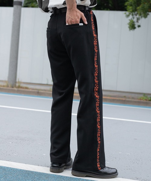 Perushu（ペルーシュ）の「フラワー刺繍フレアパンツ（その他パンツ・メンズ・ブラック/ライトグリーン/ダークブルー・SMALL/MEDIUM/LARGE）」の17枚目の写真