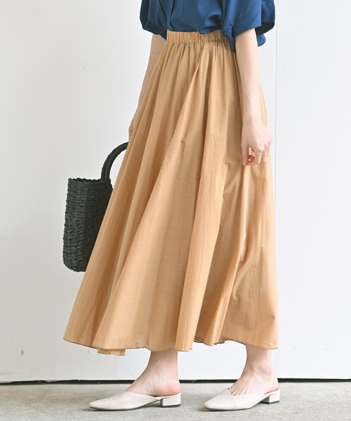 rps（アールピーエス）の「コットンマキシフレアースカート（スカート・レディース・ブラック/パープル/ブラウン/グリーン/ブルー/ネイビー/イエロー系その他/ライトカーキ/チャコールグレー/ピンク系その他/ダークブラウン/ラベンダー/イエロー/ライトグレー/マスタード/カーキ・M/フリー）」の15枚目の写真