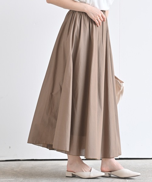 rps（アールピーエス）の「コットンマキシフレアースカート（スカート・レディース・ブラック/パープル/ブラウン/グリーン/ブルー/ネイビー/イエロー系その他/ライトカーキ/チャコールグレー/ピンク系その他/ダークブラウン/ラベンダー/イエロー/ライトグレー/マスタード/カーキ・M/フリー）」の5枚目の写真