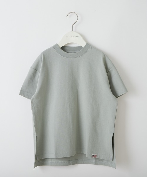 CIAOPANIC TYPY（チャオパニックティピー）の「【KIDS】USAコットンスリットチュニック（Tシャツ/カットソー・キッズ・ミント/チャコールグレー/ベージュ・LARGE/XX-LARGE/X-LARGE/SMALL/MEDIUM）」の11枚目の写真
