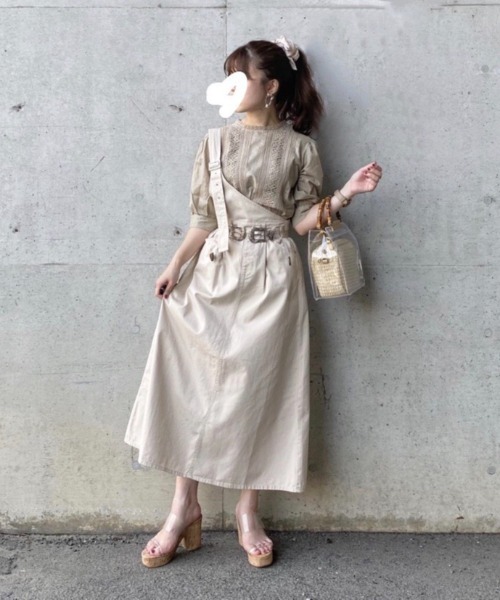 Mysa&Liina（ミーサリーナ）の「レース切替ピンタックブラウス（シャツ/ブラウス・レディース・カーキ/ブルー/ラベンダー/キナリ・M/L）」の11枚目の写真