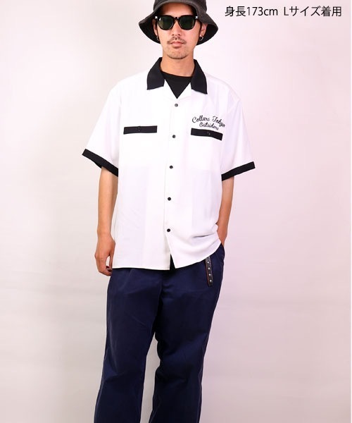 COLLARS（カラーズ）の「【COLLARS/カラーズ】七代目武装戦線副頭 藤代拓海着用アウトサイダーボーリングシャツ（シャツ/ブラウス・メンズ・ブラック/ホワイト・XL/M/XXL/L）」の9枚目の写真