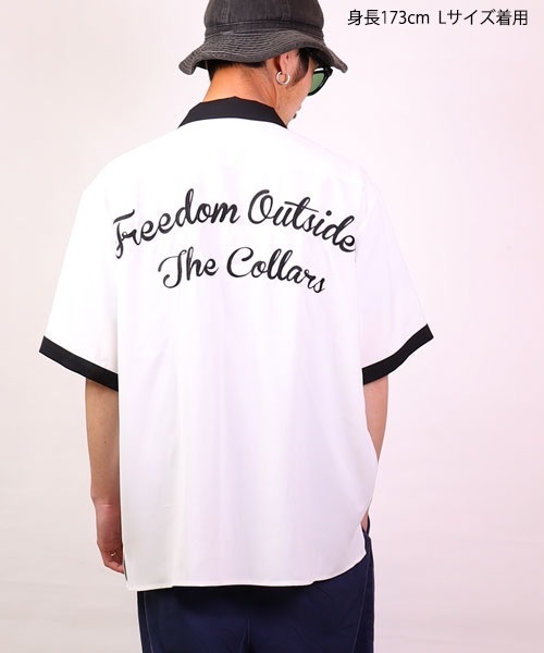 COLLARS（カラーズ）の「【COLLARS/カラーズ】七代目武装戦線副頭 藤代拓海着用アウトサイダーボーリングシャツ（シャツ/ブラウス・メンズ・ブラック/ホワイト・XL/M/XXL/L）」の10枚目の写真