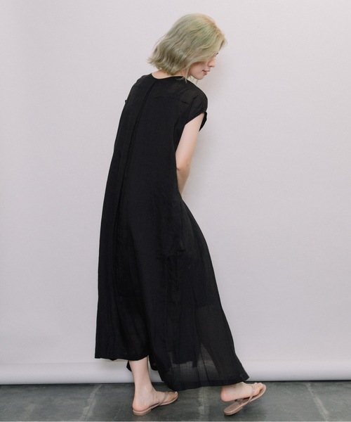 miniyu(ミニュウ)の「【NIMES】リネン・シアーロングワンピース(ワンピース・レディース・ブラック/ブラウン/ピンク/グリーン・FREE)」の11枚目の写真