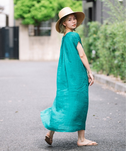 miniyu(ミニュウ)の「【NIMES】リネン・シアーロングワンピース(ワンピース・レディース・ブラック/ブラウン/ピンク/グリーン・FREE)」の22枚目の写真