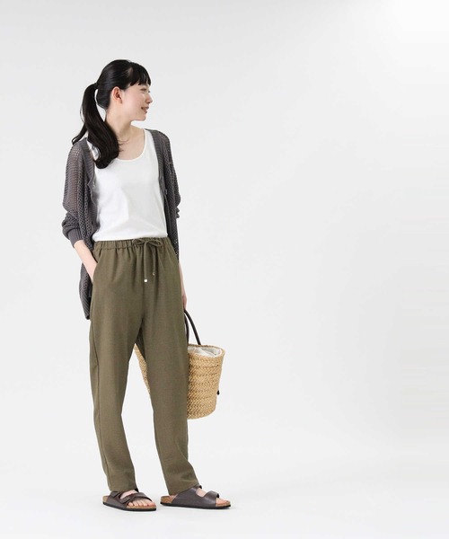 RAG MACHINE（ラグマシーン）の「【RAG MACHINE】リネンライクテーパードパンツ（その他パンツ・レディース・ブラック/ベージュ/ネイビー/オリーブ/ライトベージュ/ネイビー×ホワイト・L/M）」の22枚目の写真