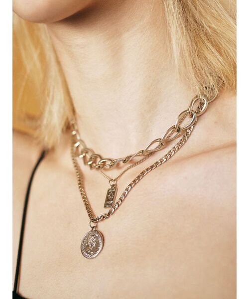 EVRIS（エヴリス）の「オーバーラップコインチェーンネックレス（ネックレス・レディース・シルバー/ゴールド・FREE）」の2枚目の写真