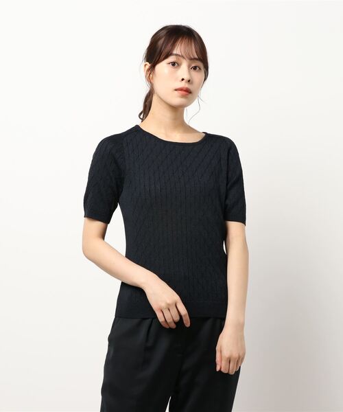 HANAE MORI（ハナエモリ）の「【HANAE MORI】ニット（ニット/セーター・レディース・サンドベージュ/ネイビー/グリーン/ピンク・38/40）」の4枚目の写真