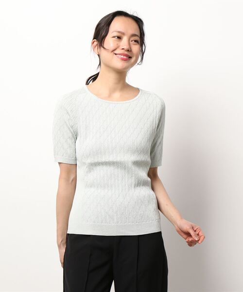 HANAE MORI（ハナエモリ）の「【HANAE MORI】ニット（ニット/セーター・レディース・サンドベージュ/ネイビー/グリーン/ピンク・38/40）」の3枚目の写真