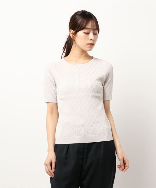 HANAE MORI（ハナエモリ）の「【HANAE MORI】ニット（ニット/セーター・レディース・サンドベージュ/ネイビー/グリーン/ピンク・38/40）」の2枚目の写真