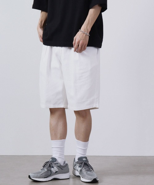 FUNALIVE(ファンアライブ)の「ツイル シェフ/デニム ショーツ(デニムパンツ・メンズ・ホワイト/ブラック/ベージュ/ネイビー/パープル/サックスブルー/ワンウォッシュ/オリーブ・S/M/L/XL)」の2枚目の写真