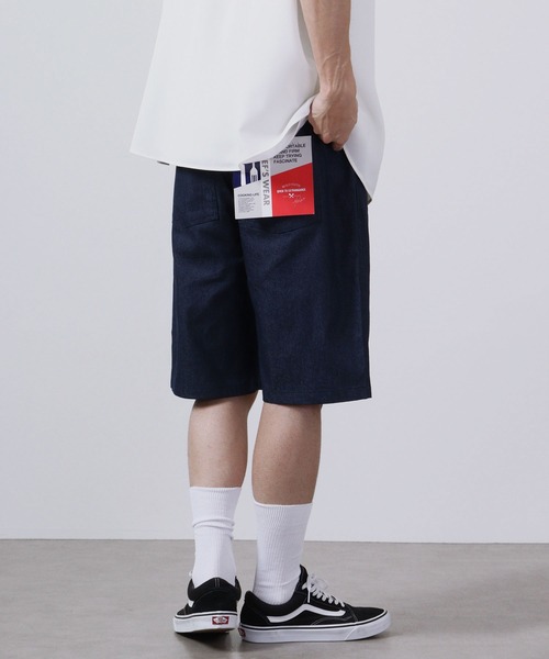 FUNALIVE(ファンアライブ)の「ツイル シェフ/デニム ショーツ(デニムパンツ・メンズ・ホワイト/ブラック/ベージュ/ネイビー/パープル/サックスブルー/ワンウォッシュ/オリーブ・S/M/L/XL)」の14枚目の写真