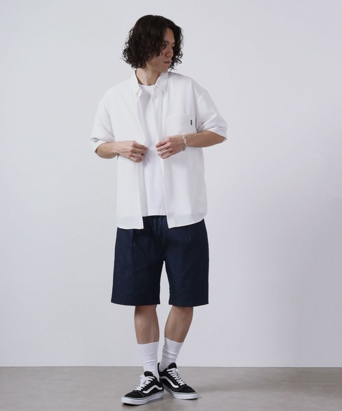 FUNALIVE(ファンアライブ)の「ツイル シェフ/デニム ショーツ(デニムパンツ・メンズ・ホワイト/ブラック/ベージュ/ネイビー/パープル/サックスブルー/ワンウォッシュ/オリーブ・S/M/L/XL)」の13枚目の写真