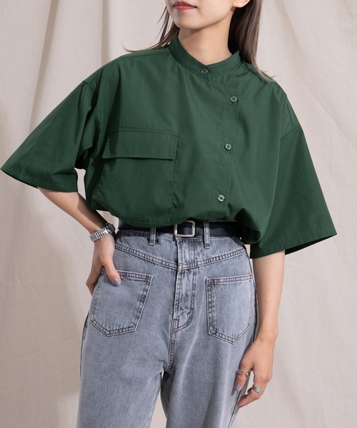 kutir（クティール）の「ミリタリーシャツ（シャツ/ブラウス・レディース・ブラック/グリーン・FREE）」の2枚目の写真