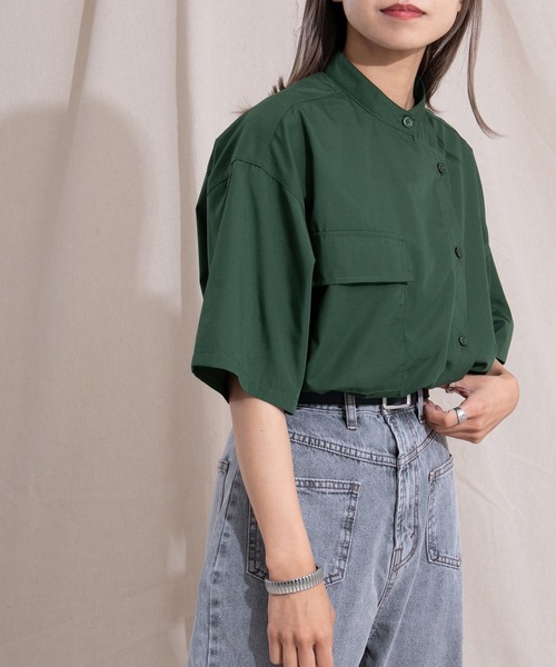kutir（クティール）の「ミリタリーシャツ（シャツ/ブラウス・レディース・ブラック/グリーン・FREE）」の5枚目の写真