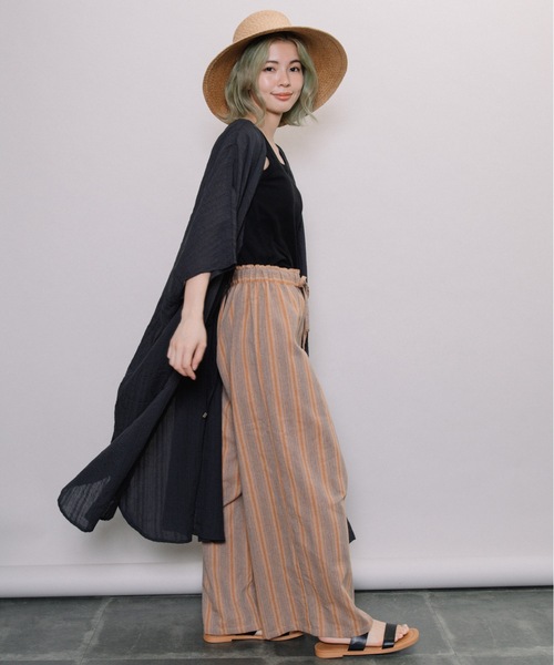 refinedworks（リファインドワークス）の「ドビー前開きカフタンOP（カーディガン/ボレロ・レディース・チャコールグレー/ベージュ・FREE）」の17枚目の写真