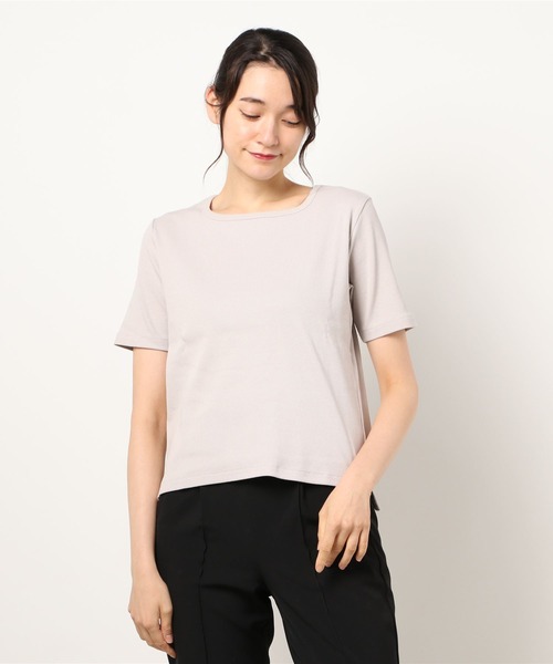 LBC(エルビーシー)の「汗ジミ防止リブTシャツ(Tシャツ/カットソー・レディース・グレー/ブラック/ベージュ・M/L)」の3枚目の写真