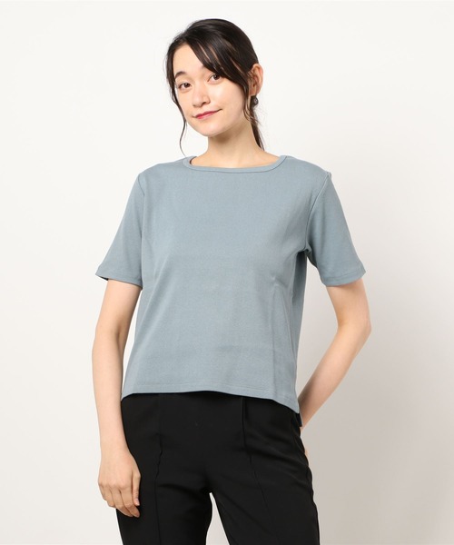 LBC(エルビーシー)の「汗ジミ防止リブTシャツ(Tシャツ/カットソー・レディース・グレー/ブラック/ベージュ・M/L)」の1枚目の写真