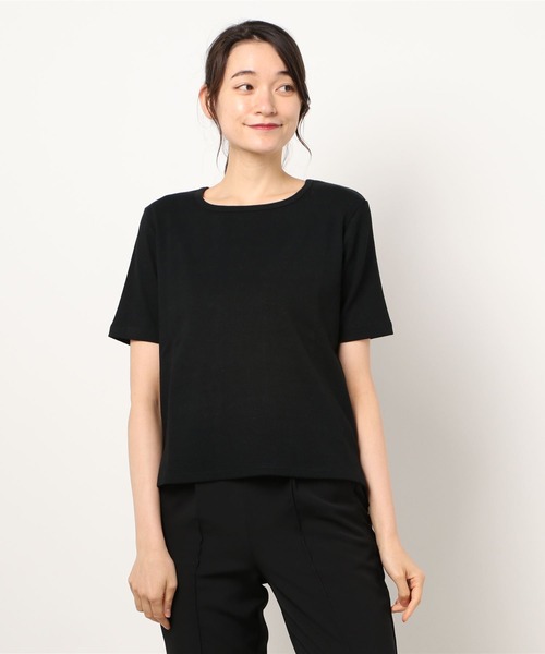 LBC(エルビーシー)の「汗ジミ防止リブTシャツ(Tシャツ/カットソー・レディース・グレー/ブラック/ベージュ・M/L)」の2枚目の写真
