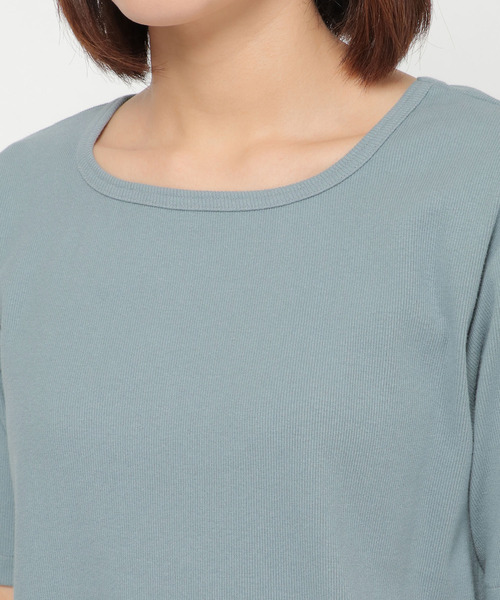 LBC(エルビーシー)の「汗ジミ防止リブTシャツ(Tシャツ/カットソー・レディース・グレー/ブラック/ベージュ・M/L)」の8枚目の写真