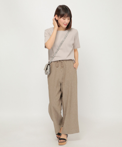 LBC(エルビーシー)の「汗ジミ防止リブTシャツ(Tシャツ/カットソー・レディース・グレー/ブラック/ベージュ・M/L)」の11枚目の写真