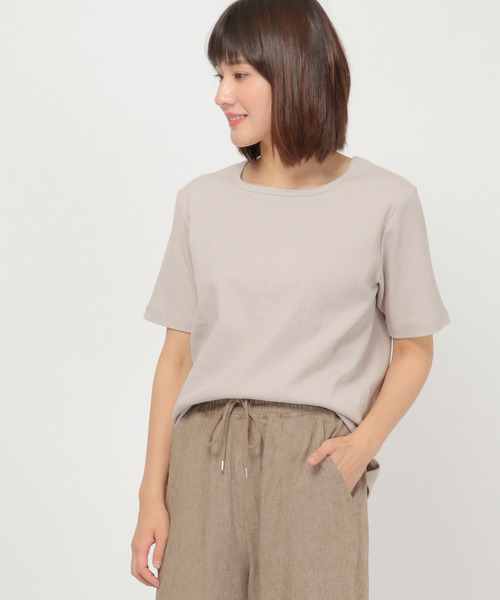 LBC(エルビーシー)の「汗ジミ防止リブTシャツ(Tシャツ/カットソー・レディース・グレー/ブラック/ベージュ・M/L)」の14枚目の写真