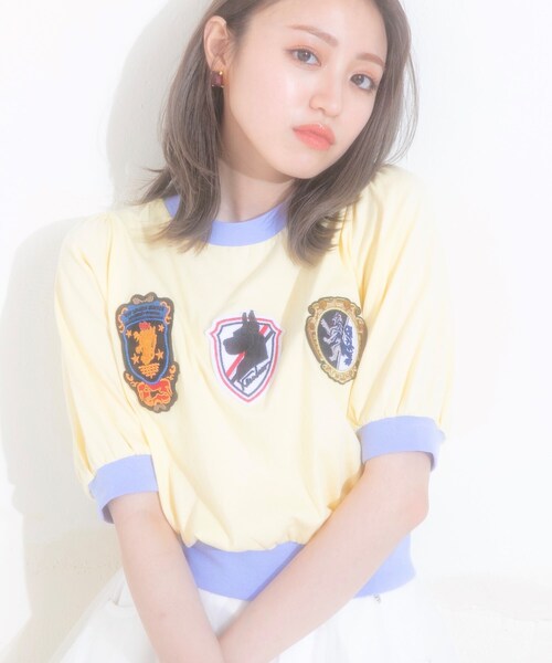 KOL ME BABY(コルミーベイビー)の「◆ボリュームワッペントップス(Tシャツ/カットソー・レディース・レモンイエロー・00)」の6枚目の写真