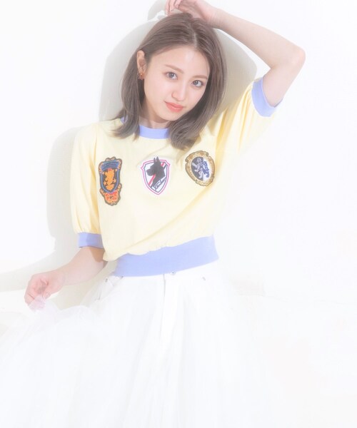 KOL ME BABY(コルミーベイビー)の「◆ボリュームワッペントップス(Tシャツ/カットソー・レディース・レモンイエロー・00)」の9枚目の写真