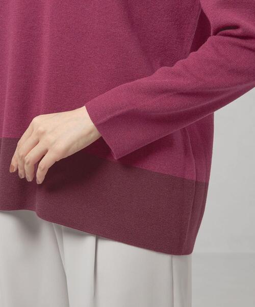 closet story（クローゼットストーリー）の「＜closet story（クローゼットストーリー）＞バイカラー ニット プルオーバー -ウォッシャブル-（ニット/セーター・レディース・ライトグレー/ピンク/ロイヤルブルー・FREE）」の4枚目の写真