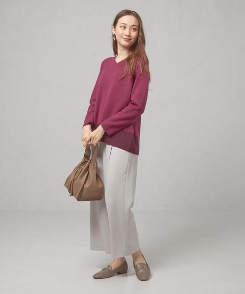 closet story（クローゼットストーリー）の「＜closet story（クローゼットストーリー）＞バイカラー ニット プルオーバー -ウォッシャブル-（ニット/セーター・レディース・ライトグレー/ピンク/ロイヤルブルー・FREE）」の7枚目の写真