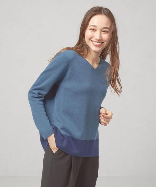 closet story（クローゼットストーリー）の「＜closet story（クローゼットストーリー）＞バイカラー ニット プルオーバー -ウォッシャブル-（ニット/セーター・レディース・ライトグレー/ピンク/ロイヤルブルー・FREE）」の17枚目の写真