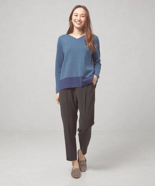 closet story（クローゼットストーリー）の「＜closet story（クローゼットストーリー）＞バイカラー ニット プルオーバー -ウォッシャブル-（ニット/セーター・レディース・ライトグレー/ピンク/ロイヤルブルー・FREE）」の15枚目の写真