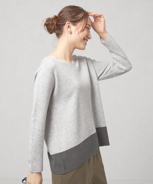 closet story（クローゼットストーリー）の「＜closet story（クローゼットストーリー）＞バイカラー ニット プルオーバー -ウォッシャブル-（ニット/セーター・レディース・ライトグレー/ピンク/ロイヤルブルー・FREE）」の5枚目の写真